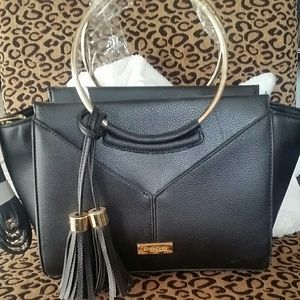 Bebe Black Ring Aurora Tote